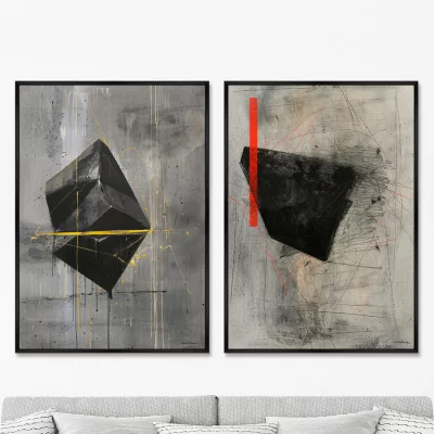 Набор из двух постеров на холсте Cube Superposition 75X105 / 75X105 CM 8