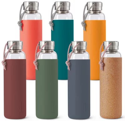 Бутылка для воды стеклянная 600 ml бордовая 3