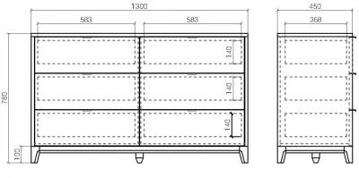 Комод Case 130X45X78 CM 6