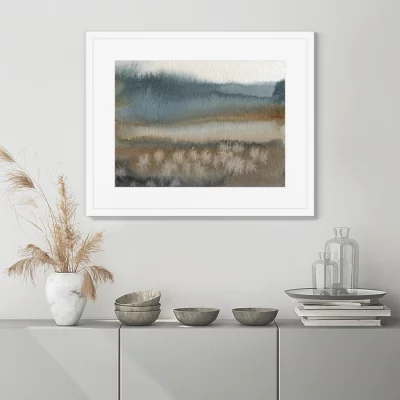 Постер Symphony of autumn lake in the fog 52X42 CM 3