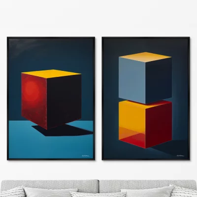 Набор из двух постеров на холсте Cubes in Colors 75X105 / 75X105 CM 8