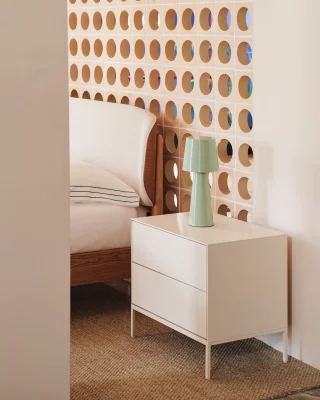 Прикроватная тумба Vedrana с 2 ящиками белый лак МДФ 60X55 CM 3