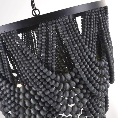 Подвесная люстра Amelia Wood Bead Chandelier 4