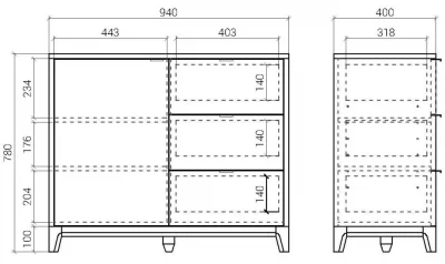 Комод Case 94X40X78 CM 8