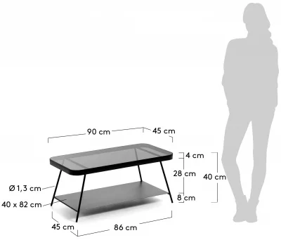 Журнальный стол Duilia 90X45X40 CM 7