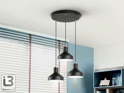 Люстра Irias 3L черный/медный 46 CM 6