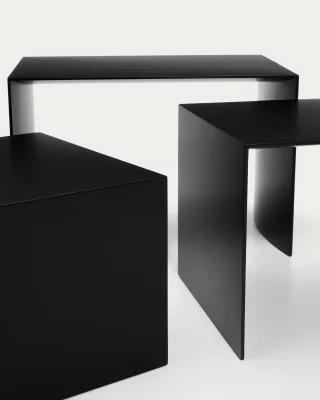 Комплект из 3 черных лакированных столиков-трансформеров Litto 60X40X40 CM 5