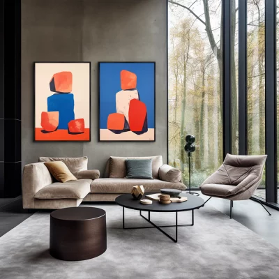 Набор из двух постеров на холсте Colors and stones 75X105 / 75X105 CM 4