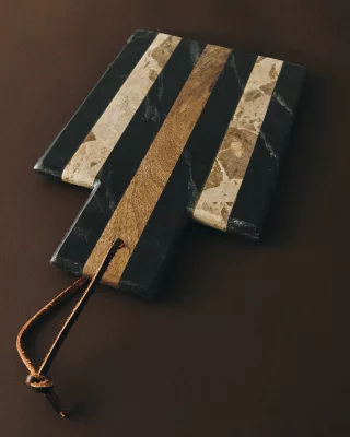 Сервировочная доска Surne из черного, коричневого и бежевого мрамора 30X18 CM 3