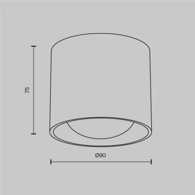 Потолочный светильник Lens черный круглый 6