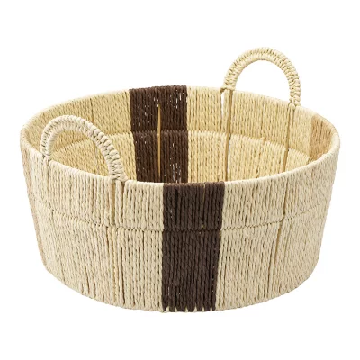 Корзина плетеная круглая bodhran chocolate из коллекции ethnic, размер m 5