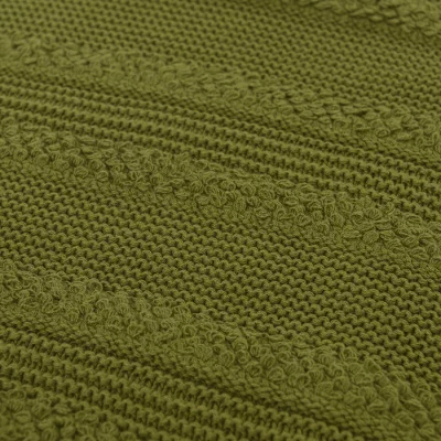 Плед из хлопка с буклированной вязкой Essential 130X170 CM оливкового цвета 5