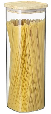 Банка для хранения квадратная Glass Bamboo 10X10X30 CM  7