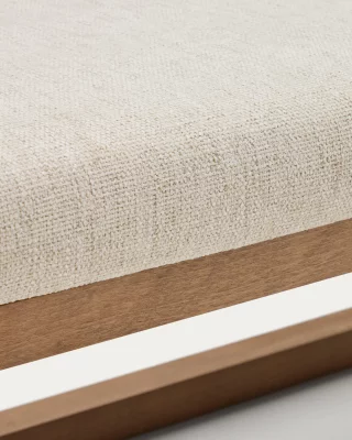 Банкетка Loya из бежевой шенилловой ткани и бука с отделкой под орех 128X42X41 CM 5