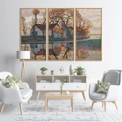 Триптих Farm near Duivendrecht 52X105 / 52X105 / 52X105 CM 6