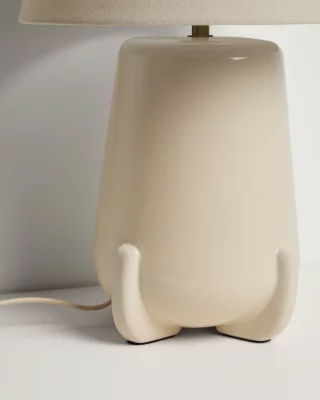 Настольная лампа Odra из керамики экрю с глянцевым покрытием 30X30X45.5 CM 5