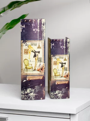 Набор из двух шкатулок в виде книг Laurin 19X8X27 / 14X6X20 CM 5