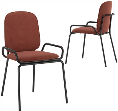 Стул Ror double frame 50X56X82 CM тёмно-красный 6