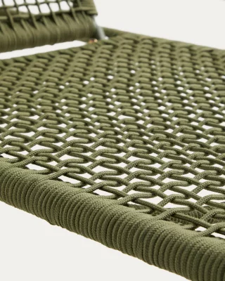 Шезлонг Dandara из стали, зеленого каната и ножками из массива акации FSC 100% 62X194X83.5 CM 5
