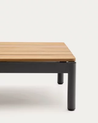 Журнальный столик Sorells из серого алюминия и тикового дерева 52,4X91 CM 5