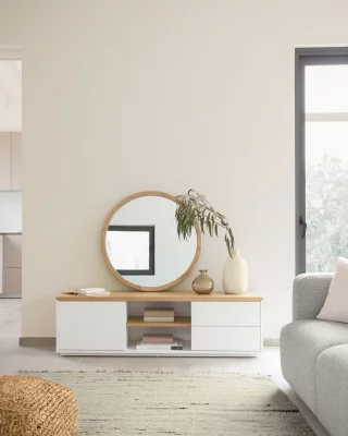 Круглое зеркало из массива дерева минди Alum 80 CM 3