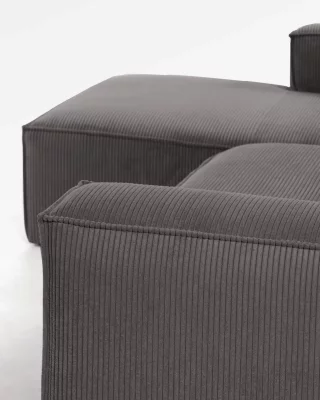Диван с левым шезлонгом Blok на 4 места серый, из плотного вельвета 330X174X69 CM 5