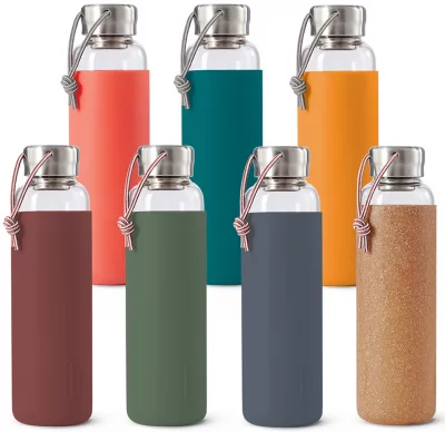 Бутылка для воды стеклянная 600 ml коралловая 3