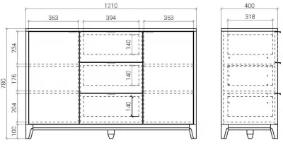 Комод Case 121X40X78 CM 7