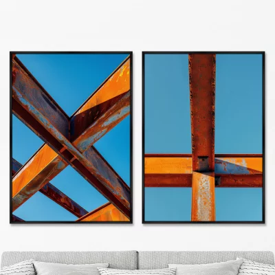 Набор из двух постеров на холсте Metal Lines 75X105 / 75X105 CM 8
