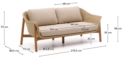 Двухместный диван Galea 171X81X73 CM 5