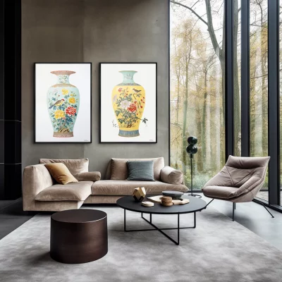 Набор из двух постеров на холсте China porcelain vase 75X105 / 75X105 CM 4