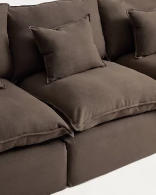 Модульный диван Anarela на 3 места с чехлом taupe 310X107X64 CM 5