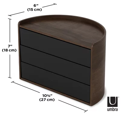 Шкатулка для украшений Moona 25X15X18 CM чёрная-орех 8