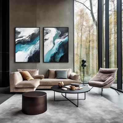 Набор из двух постеров на холсте Ocean in the ice 75X105 / 75X105 CM 4