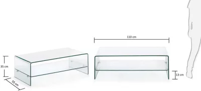 Стеклянный столик Burano 110X55X35 CM 5