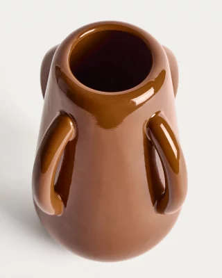 Керамическая ваза Odra коричневого цвета с глянцевой отделкой 15.5X15.5X25.5 CM 5