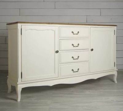 Бежевый комод Леонтина с дверками и ящиками 160X42X91 CM 7