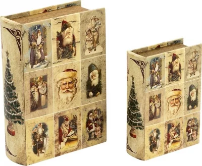 Набор из двух шкатулок в виде книг Xmas Tree 27X7X33 / 25X5X25 CM 3