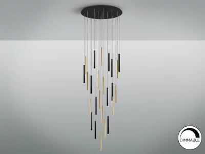 Подвесной светильник Varas 25L черный/золотой 90X90X300 CM 7