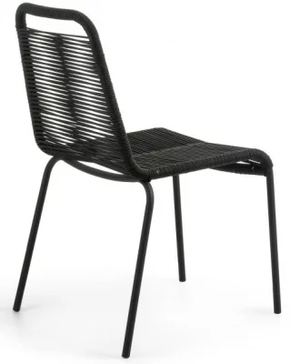 Стильный штабелируемый стул Lambton 56X59X84 CM чёрного цвета 3
