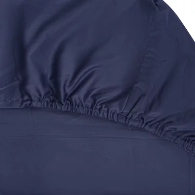 Простыня на резинке из сатина Essential 200X200X30 CM тёмно-синего цвета 3