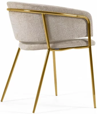 Стул с подлокотниками Runnie 58X58X73 CM бежевая синель 4