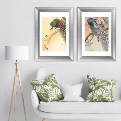 Диптих Peacocks on tree branch 51X71 / 51X71 CM 5