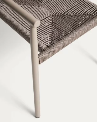 Садовый штабелируемый стул Livadia из алюминия цвета тауп 55X61X76 CM 5