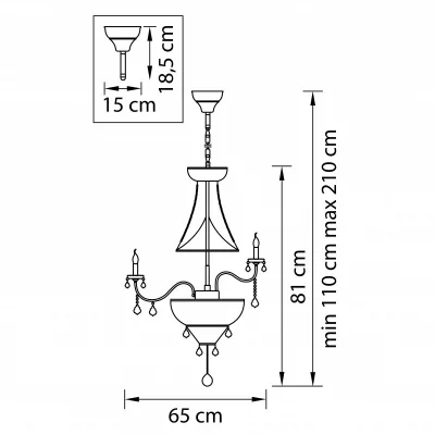 Подвесная люстра Classic 65X65X110 CM 4