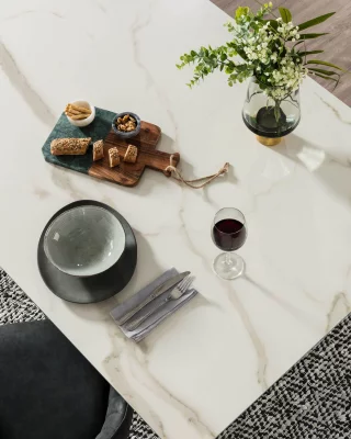 Стол Arya 160X90X78 CM белые ножки белая керамическая столешница 6