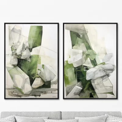 Набор из двух постеров на холсте Space of Emeralds 75X105 / 75X105 CM 8