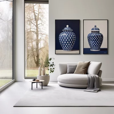 Диптих постеров на холсте Porcelain vase 75X105 / 75X105 CM 4