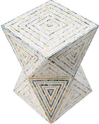 Столик украшенный раковинами устриц Versace 35X35X50 CM 3
