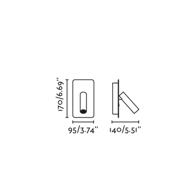 Черный настенный светильник для чтения Suau USB C LED 3W 14X9.7X17 CM 3